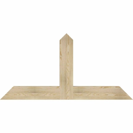 Ekena Millwork Portland Rough Sawn Timber Gable Bracket, Douglas Fir, 60"W x 30"H x 4"D x 6"F, 12/12 Pitch GBW060X30X0406POR00RDF